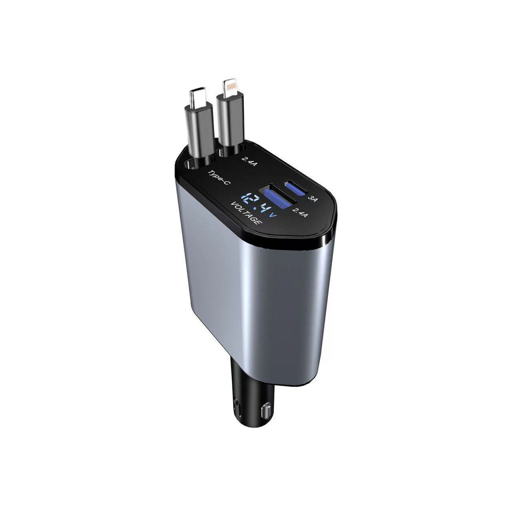 GG Super Fast Car Charger with Retractable Cable