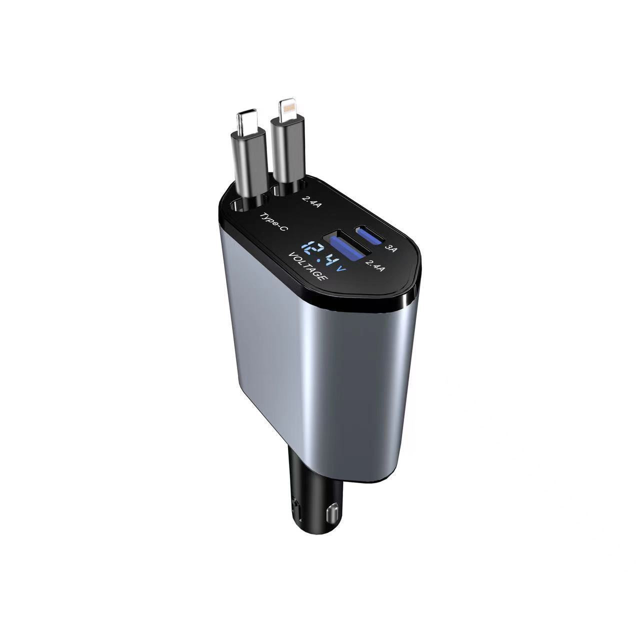GG Super Fast Car Charger with Retractable Cable