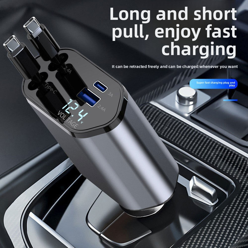 GG Super Fast Car Charger with Retractable Cable