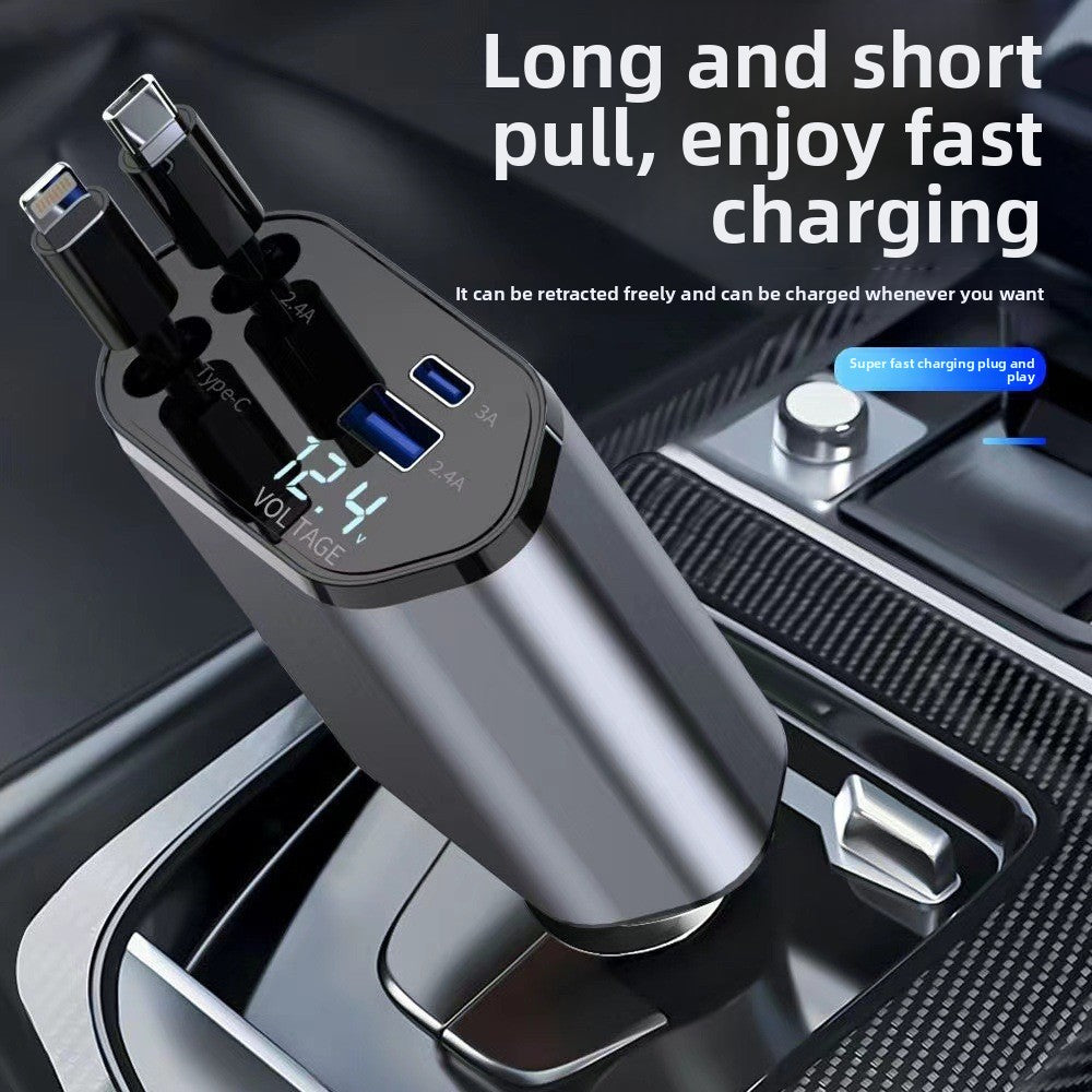 GG Super Fast Car Charger with Retractable Cable
