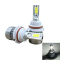 2pcs 9004 18W 1800LM 6000K Waterproof IP68 Car Auto LED Headlight with 2 COB LED Lamps, DC 9-36V, 9004