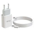 IVON AD-33 2 in 1 2.1A Single USB Port Travel Charger + 1m USB to USB-C / Type-C Data Cable Set,, EU Plug, US Plug