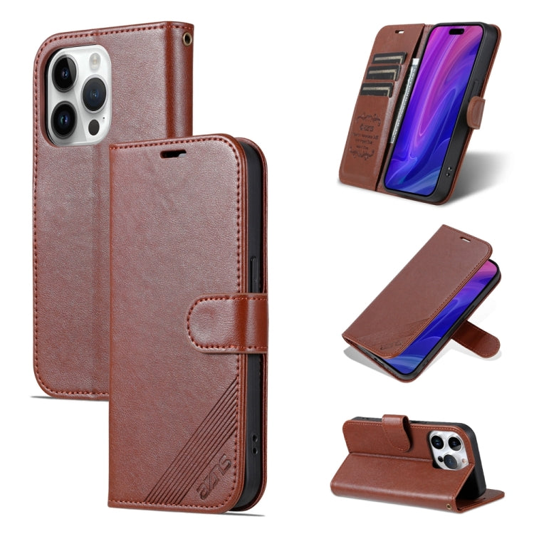 AZNS Sheepskin Texture Flip Leather Phone Case, For iPhone 17e / 16e, For iPhone 17 Pro Max, For iPhone 17 Pro, For iPhone 17, For iPhone Air, For iPhone 16 Pro Max, For iPhone 16 Pro, For iPhone 15 Pro Max, For iPhone 15 Pro, For iPhone 15 Plus       ...