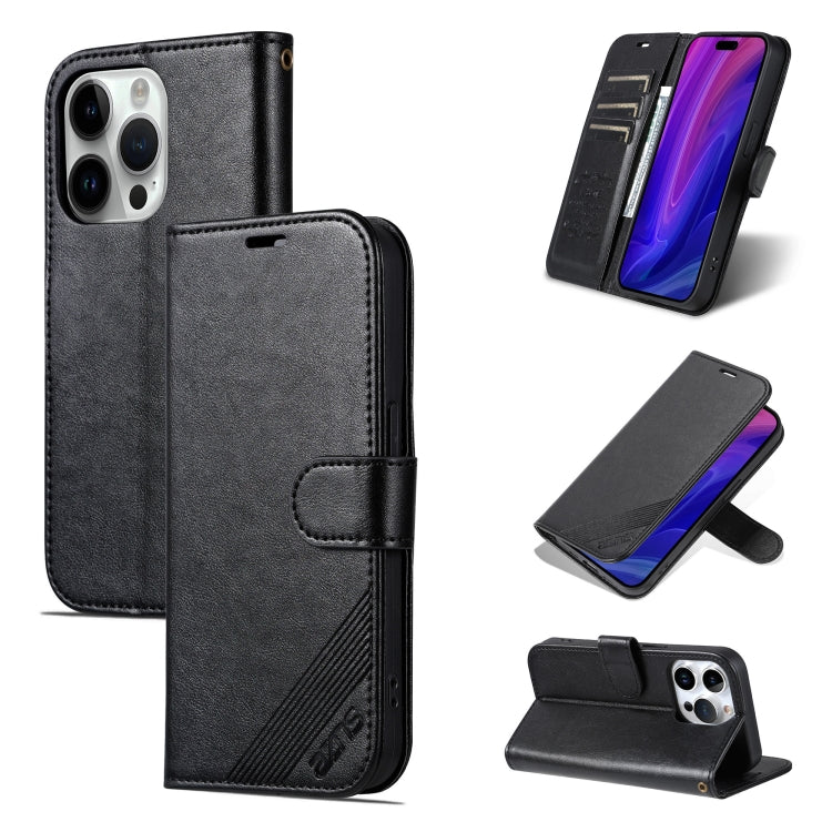 AZNS Sheepskin Texture Flip Leather Phone Case, For iPhone 17e / 16e, For iPhone 17 Pro Max, For iPhone 17 Pro, For iPhone 17, For iPhone Air, For iPhone 16 Pro Max, For iPhone 16 Pro, For iPhone 15 Pro Max, For iPhone 15 Pro, For iPhone 15 Plus       ...