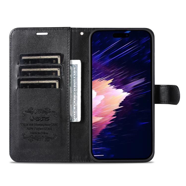 AZNS Sheepskin Texture Flip Leather Phone Case, For iPhone 17e / 16e, For iPhone 17 Pro Max, For iPhone 17 Pro, For iPhone 17, For iPhone Air, For iPhone 16 Pro Max, For iPhone 16 Pro, For iPhone 15 Pro Max, For iPhone 15 Pro, For iPhone 15 Plus       ...
