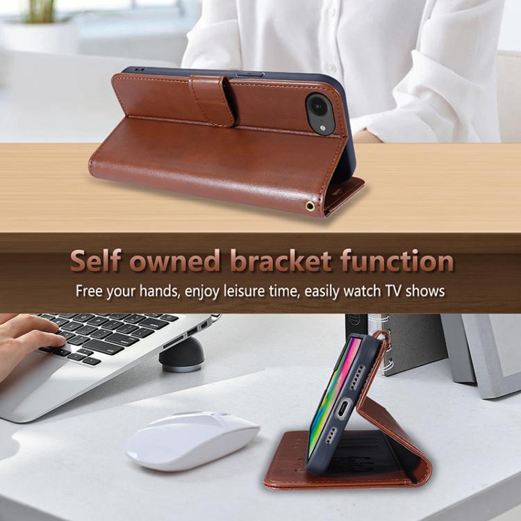 AZNS Sheepskin Texture Flip Leather Phone Case, For iPhone 17e / 16e, For iPhone 17 Pro Max, For iPhone 17 Pro, For iPhone 17, For iPhone Air, For iPhone 16 Pro Max, For iPhone 16 Pro, For iPhone 15 Pro Max, For iPhone 15 Pro, For iPhone 15 Plus       ...