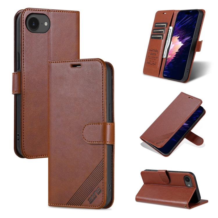 AZNS Sheepskin Texture Flip Leather Phone Case, For iPhone 17e / 16e, For iPhone 17 Pro Max, For iPhone 17 Pro, For iPhone 17, For iPhone Air, For iPhone 16 Pro Max, For iPhone 16 Pro, For iPhone 15 Pro Max, For iPhone 15 Pro, For iPhone 15 Plus       ...