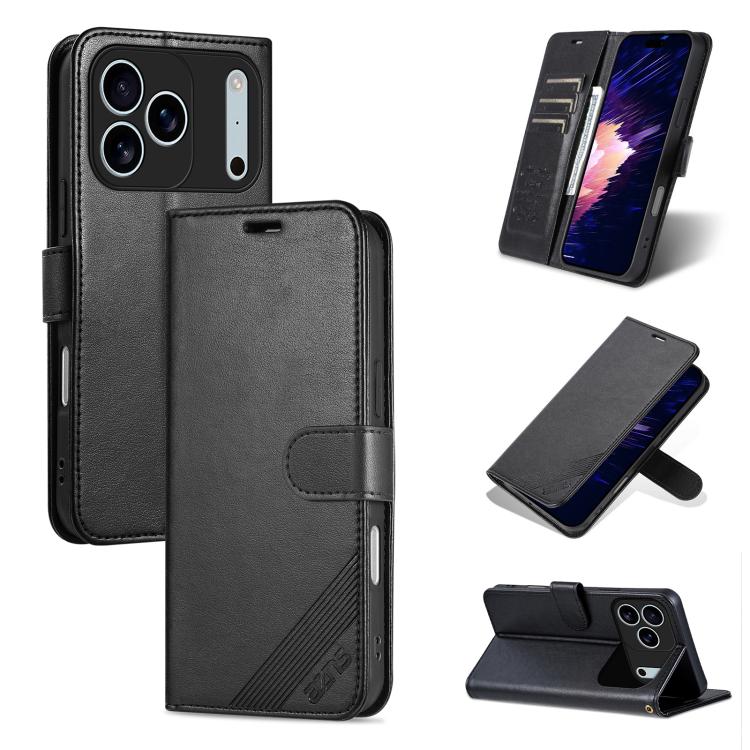AZNS Sheepskin Texture Flip Leather Phone Case, For iPhone 17e / 16e, For iPhone 17 Pro Max, For iPhone 17 Pro, For iPhone 17, For iPhone Air, For iPhone 16 Pro Max, For iPhone 16 Pro, For iPhone 15 Pro Max, For iPhone 15 Pro, For iPhone 15 Plus       ...