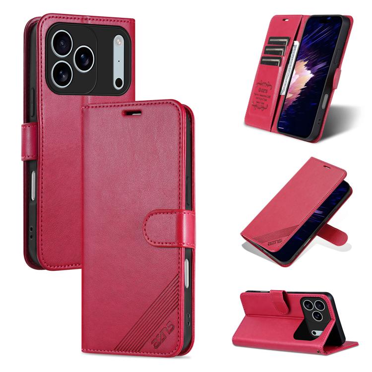 AZNS Sheepskin Texture Flip Leather Phone Case, For iPhone 17e / 16e, For iPhone 17 Pro Max, For iPhone 17 Pro, For iPhone 17, For iPhone Air, For iPhone 16 Pro Max, For iPhone 16 Pro, For iPhone 15 Pro Max, For iPhone 15 Pro, For iPhone 15 Plus       ...