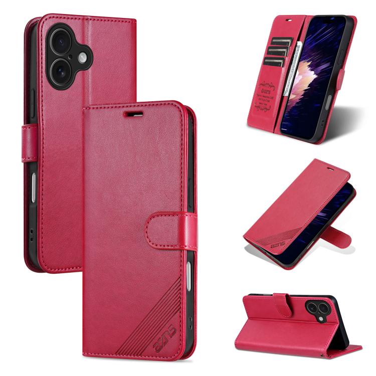 AZNS Sheepskin Texture Flip Leather Phone Case, For iPhone 17e / 16e, For iPhone 17 Pro Max, For iPhone 17 Pro, For iPhone 17, For iPhone Air, For iPhone 16 Pro Max, For iPhone 16 Pro, For iPhone 15 Pro Max, For iPhone 15 Pro, For iPhone 15 Plus       ...