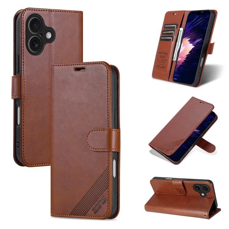AZNS Sheepskin Texture Flip Leather Phone Case, For iPhone 17e / 16e, For iPhone 17 Pro Max, For iPhone 17 Pro, For iPhone 17, For iPhone Air, For iPhone 16 Pro Max, For iPhone 16 Pro, For iPhone 15 Pro Max, For iPhone 15 Pro, For iPhone 15 Plus       ...