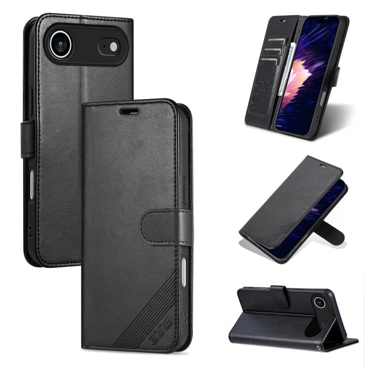 AZNS Sheepskin Texture Flip Leather Phone Case, For iPhone 17e / 16e, For iPhone 17 Pro Max, For iPhone 17 Pro, For iPhone 17, For iPhone Air, For iPhone 16 Pro Max, For iPhone 16 Pro, For iPhone 15 Pro Max, For iPhone 15 Pro, For iPhone 15 Plus       ...