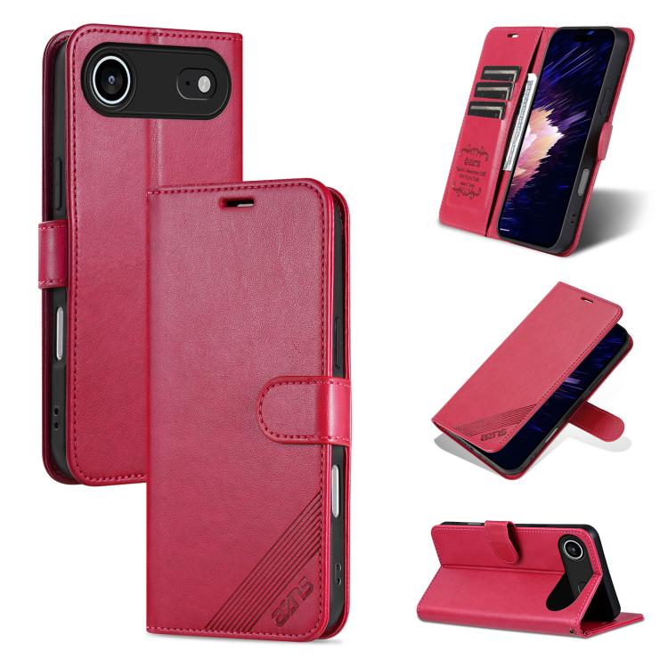 AZNS Sheepskin Texture Flip Leather Phone Case, For iPhone 17e / 16e, For iPhone 17 Pro Max, For iPhone 17 Pro, For iPhone 17, For iPhone Air, For iPhone 16 Pro Max, For iPhone 16 Pro, For iPhone 15 Pro Max, For iPhone 15 Pro, For iPhone 15 Plus       ...