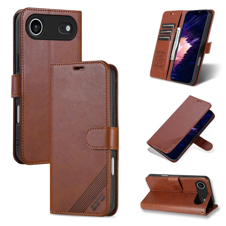 AZNS Sheepskin Texture Flip Leather Phone Case, For iPhone 17e / 16e, For iPhone 17 Pro Max, For iPhone 17 Pro, For iPhone 17, For iPhone Air, For iPhone 16 Pro Max, For iPhone 16 Pro, For iPhone 15 Pro Max, For iPhone 15 Pro, For iPhone 15 Plus       ...