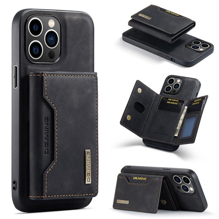 DG.MING M2 Series 3-Fold Card Bag Wallet Leather Phone Case, For iPhone 15 Pro Max, For iPhone 15 Pro, For iPhone 15 Plus, For iPhone 15