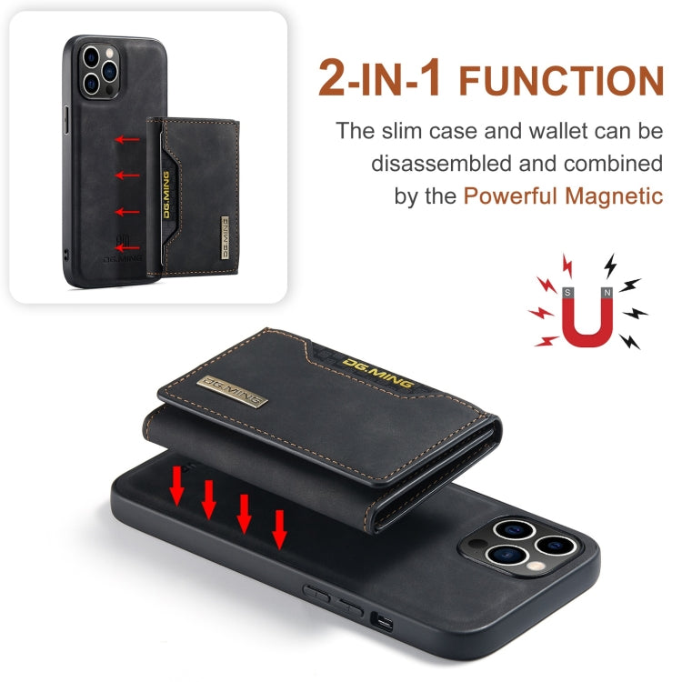 DG.MING M2 Series 3-Fold Card Bag Wallet Leather Phone Case, For iPhone 15 Pro Max, For iPhone 15 Pro, For iPhone 15 Plus, For iPhone 15