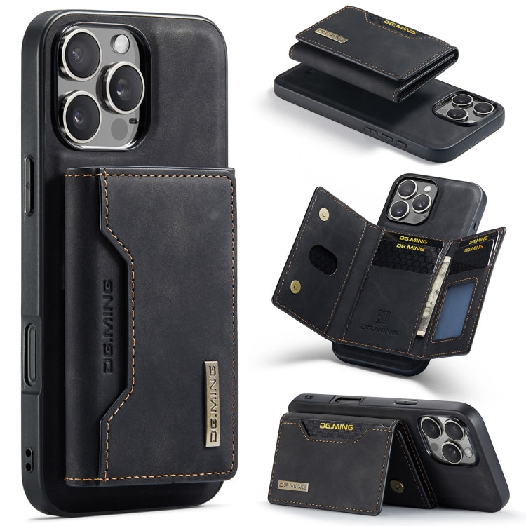 DG.MING M2 Series 3-Fold Card Bag Wallet Leather Phone Case, For iPhone 17e / 16e, For iPhone 17 Pro Max, For iPhone 17 Pro, For iPhone 17, For iPhone Air, For iPhone 16 Pro Max, For iPhone 16 Pro, For iPhone 16 Plus, For iPhone 16