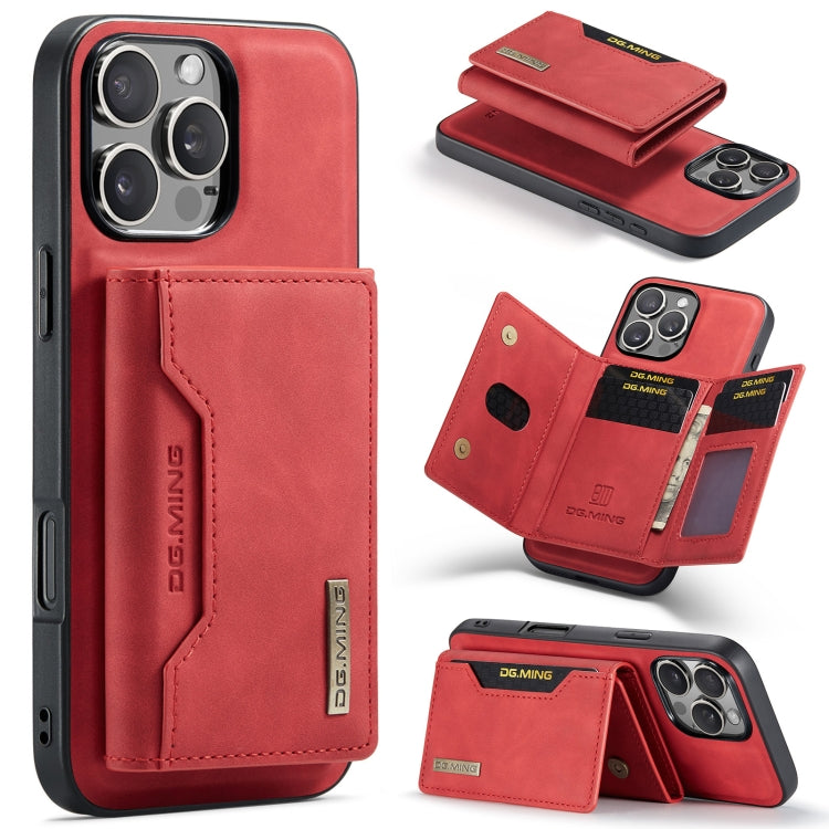 DG.MING M2 Series 3-Fold Card Bag Wallet Leather Phone Case, For iPhone 17e / 16e, For iPhone 17 Pro Max, For iPhone 17 Pro, For iPhone 17, For iPhone Air, For iPhone 16 Pro Max, For iPhone 16 Pro, For iPhone 16 Plus, For iPhone 16