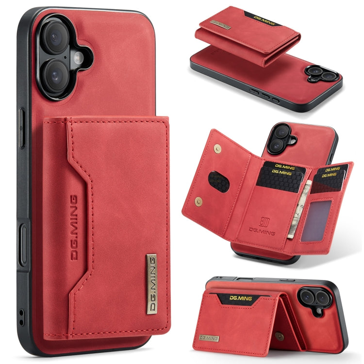 DG.MING M2 Series 3-Fold Card Bag Wallet Leather Phone Case, For iPhone 17e / 16e, For iPhone 17 Pro Max, For iPhone 17 Pro, For iPhone 17, For iPhone Air, For iPhone 16 Pro Max, For iPhone 16 Pro, For iPhone 16 Plus, For iPhone 16