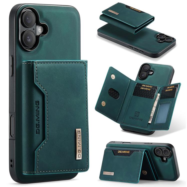 DG.MING M2 Series 3-Fold Card Bag Wallet Leather Phone Case, For iPhone 17e / 16e, For iPhone 17 Pro Max, For iPhone 17 Pro, For iPhone 17, For iPhone Air, For iPhone 16 Pro Max, For iPhone 16 Pro, For iPhone 16 Plus, For iPhone 16