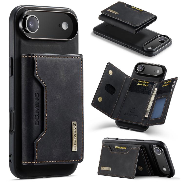 DG.MING M2 Series 3-Fold Card Bag Wallet Leather Phone Case, For iPhone 17e / 16e, For iPhone 17 Pro Max, For iPhone 17 Pro, For iPhone 17, For iPhone Air, For iPhone 16 Pro Max, For iPhone 16 Pro, For iPhone 16 Plus, For iPhone 16