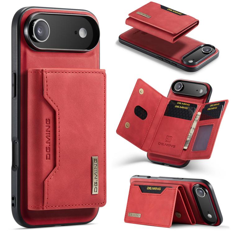 DG.MING M2 Series 3-Fold Card Bag Wallet Leather Phone Case, For iPhone 17e / 16e, For iPhone 17 Pro Max, For iPhone 17 Pro, For iPhone 17, For iPhone Air, For iPhone 16 Pro Max, For iPhone 16 Pro, For iPhone 16 Plus, For iPhone 16