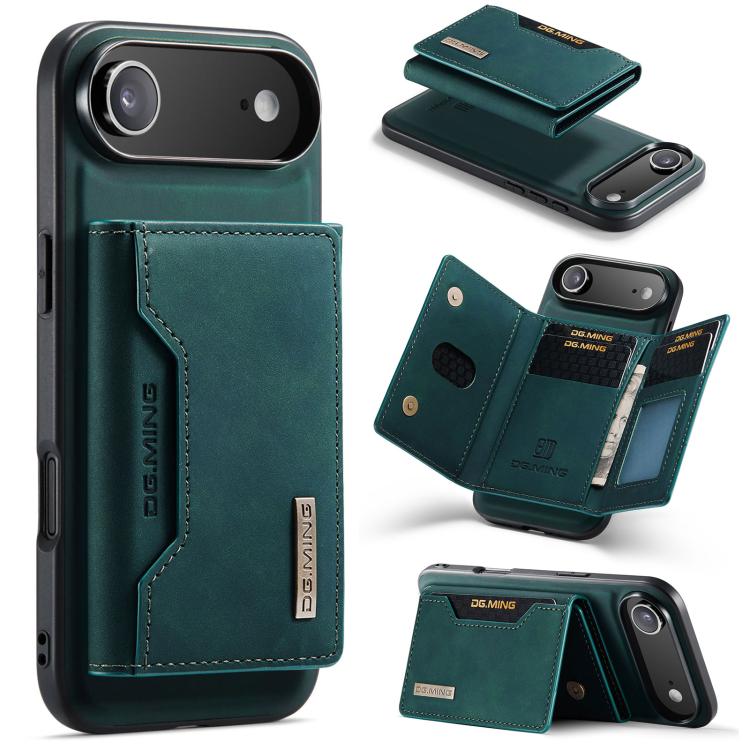 DG.MING M2 Series 3-Fold Card Bag Wallet Leather Phone Case, For iPhone 17e / 16e, For iPhone 17 Pro Max, For iPhone 17 Pro, For iPhone 17, For iPhone Air, For iPhone 16 Pro Max, For iPhone 16 Pro, For iPhone 16 Plus, For iPhone 16