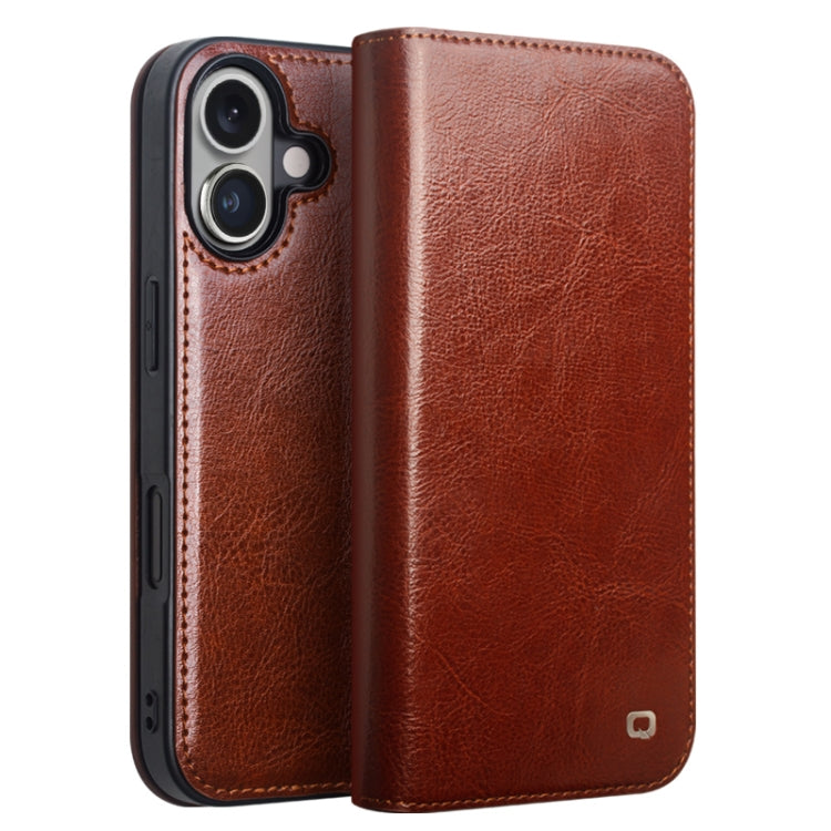 QIALINO Classic Genuine Leather Phone Case, For iPhone 16e / 17e, For iPhone 17 Pro Max, For iPhone 17 Pro, For iPhone 17, For iPhone Air, For iPhone 16 Pro Max, For iPhone 16 Pro, For iPhone 16 Plus, For iPhone 16, For iPhone 15 Pro Max               ...