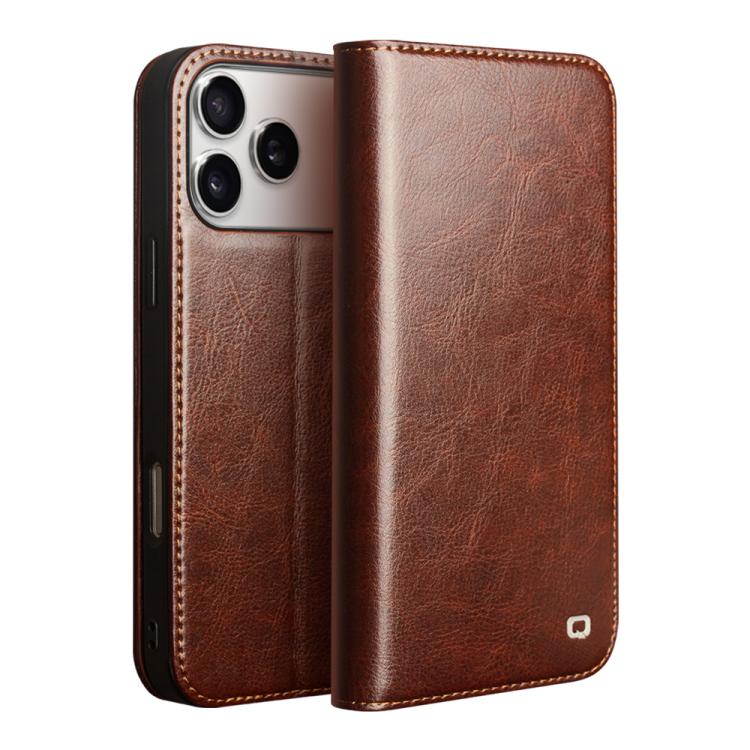 QIALINO Classic Genuine Leather Phone Case, For iPhone 16e / 17e, For iPhone 17 Pro Max, For iPhone 17 Pro, For iPhone 17, For iPhone Air, For iPhone 16 Pro Max, For iPhone 16 Pro, For iPhone 16 Plus, For iPhone 16, For iPhone 15 Pro Max               ...