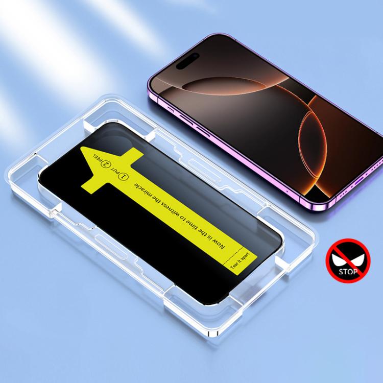 Anti-peeping Fast Attach Dust-proof Anti-static Tempered Glass Film, For iPhone 17 Pro Max, For iPhone 17 Pro, For iPhone 17, For iPhone Air, For iPhone 16 Pro Max, For iPhone 16 Pro, For iPhone 16 Plus / 15 Plus, For iPhone 16 / 15, For iPhone 15 Pro ...