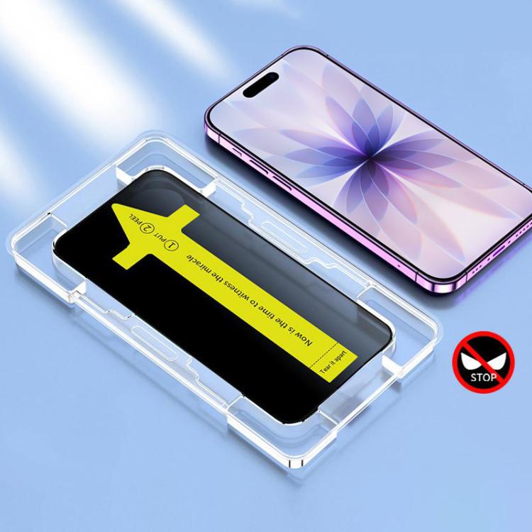 Anti-peeping Fast Attach Dust-proof Anti-static Tempered Glass Film, For iPhone 17 Pro Max, For iPhone 17 Pro, For iPhone 17, For iPhone Air, For iPhone 16 Pro Max, For iPhone 16 Pro, For iPhone 16 Plus / 15 Plus, For iPhone 16 / 15, For iPhone 15 Pro ...