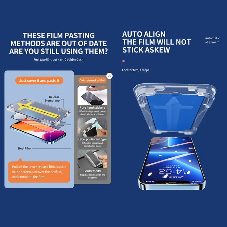Anti-peeping Fast Attach Dust-proof Anti-static Tempered Glass Film, For iPhone 17 Pro Max, For iPhone 17 Pro, For iPhone 17, For iPhone Air, For iPhone 16 Pro Max, For iPhone 16 Pro, For iPhone 16 Plus / 15 Plus, For iPhone 16 / 15, For iPhone 15 Pro ...
