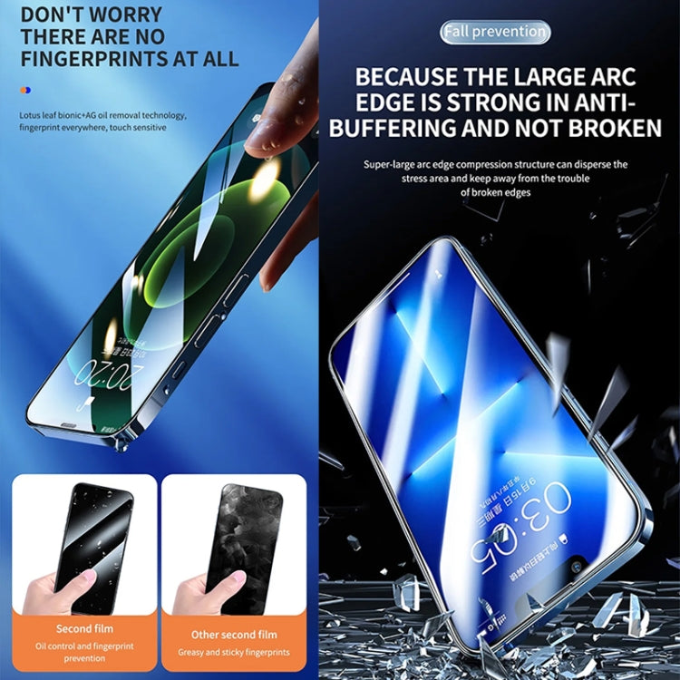 Anti-peeping Fast Attach Dust-proof Anti-static Tempered Glass Film, For iPhone 17 Pro Max, For iPhone 17 Pro, For iPhone 17, For iPhone Air, For iPhone 16 Pro Max, For iPhone 16 Pro, For iPhone 16 Plus / 15 Plus, For iPhone 16 / 15, For iPhone 15 Pro ...