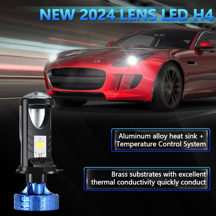 N4 1 Pair H4 Car mini Bifocal LED Lens Headlight, N4