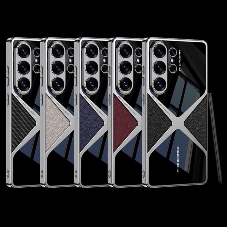 GKK Leather Electroplating Supersonic Speed Shockproof Phone Case, For Samsung Galaxy S26 Ultra 5G, For Samsung Galaxy S25 Ultra 5G, For Samsung Galaxy S24 Ultra, For Samsung Galaxy S23 Ultra