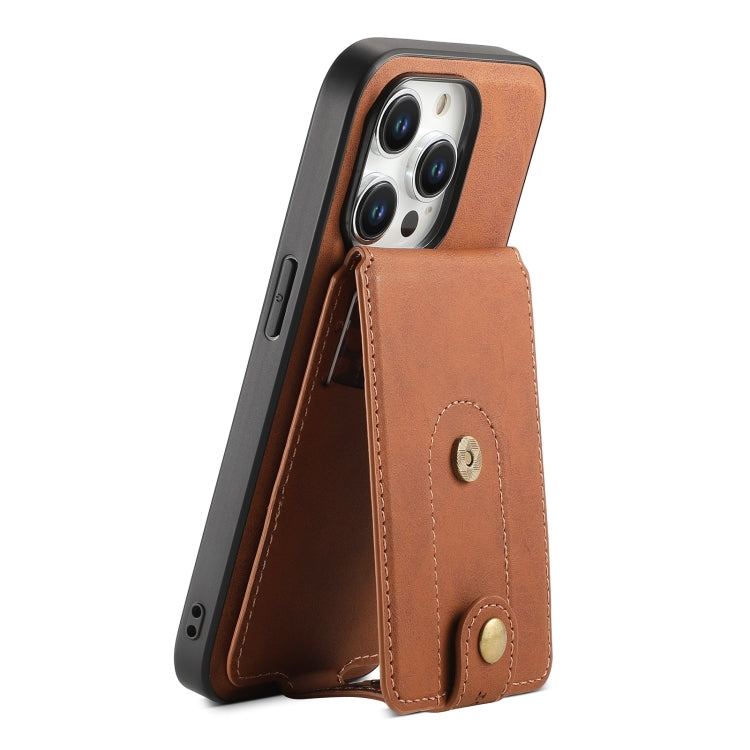 Denior D14 NK Retro Pattern MagSafe Magnetic Card Holder Leather Phone Case, For iPhone 17 Pro Max, For iPhone 17 Pro, For iPhone 17, For iPhone Air, For iPhone 16 Pro Max, For iPhone 16 Pro, For iPhone 16 Plus, For iPhone 16, For iPhone 15 Pro Max    ...