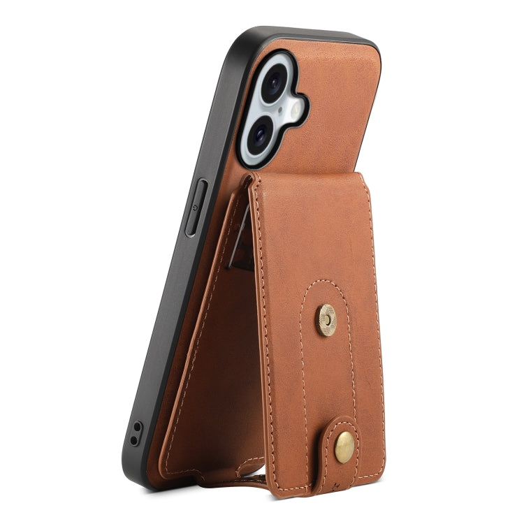 Denior D14 NK Retro Pattern MagSafe Magnetic Card Holder Leather Phone Case, For iPhone 17 Pro Max, For iPhone 17 Pro, For iPhone 17, For iPhone Air, For iPhone 16 Pro Max, For iPhone 16 Pro, For iPhone 16 Plus, For iPhone 16, For iPhone 15 Pro Max    ...
