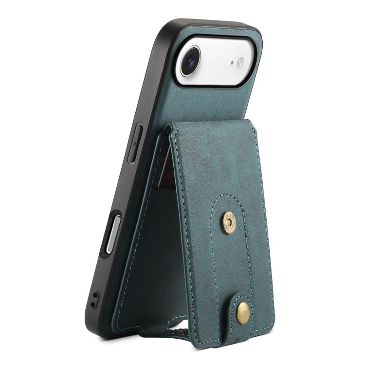 Denior D14 NK Retro Pattern MagSafe Magnetic Card Holder Leather Phone Case, For iPhone 17 Pro Max, For iPhone 17 Pro, For iPhone 17, For iPhone Air, For iPhone 16 Pro Max, For iPhone 16 Pro, For iPhone 16 Plus, For iPhone 16, For iPhone 15 Pro Max    ...