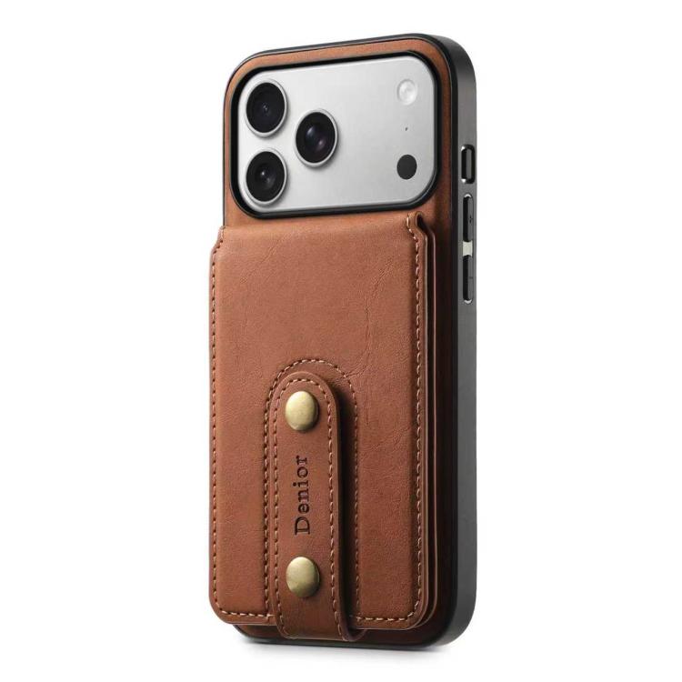 Denior D14 NK Retro Pattern MagSafe Magnetic Card Holder Leather Phone Case, For iPhone 17 Pro Max, For iPhone 17 Pro, For iPhone 17, For iPhone Air, For iPhone 16 Pro Max, For iPhone 16 Pro, For iPhone 16 Plus, For iPhone 16, For iPhone 15 Pro Max    ...