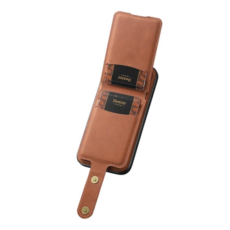 Denior D14 NK Retro Pattern MagSafe Magnetic Card Holder Leather Phone Case, For iPhone 17 Pro Max, For iPhone 17 Pro, For iPhone 17, For iPhone Air, For iPhone 16 Pro Max, For iPhone 16 Pro, For iPhone 16 Plus, For iPhone 16, For iPhone 15 Pro Max    ...