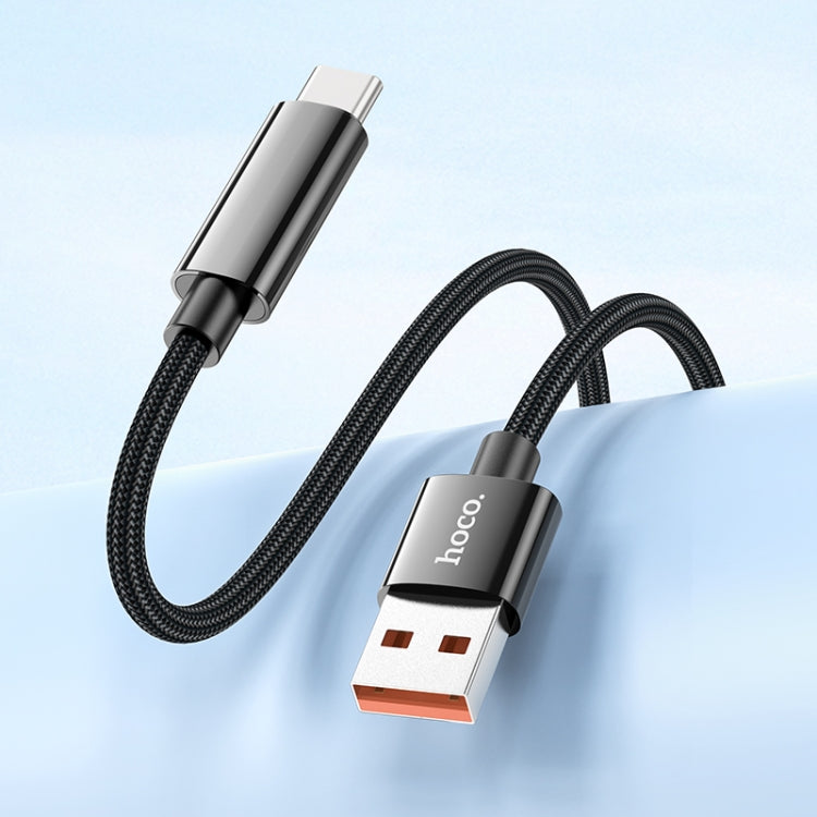 hoco U125 Benefit 1.2m 5A USB to Type-C Fast Charging Data Cable with Display, 6942007611916