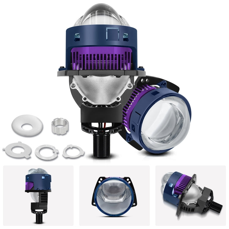 T04 Pair 3 inch Car Bifocal Matrix Light Source LED Lens Headlight, Left-hand Drive, T04