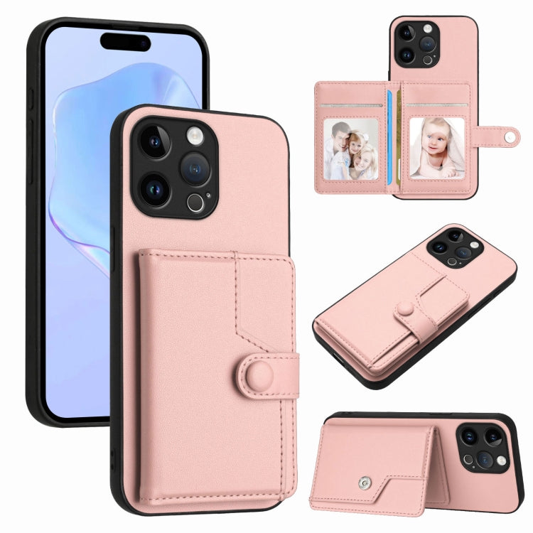 Button Card Bag RFID Anti-theft Phone Case, For iPhone 15 Pro Max, For iPhone 15 Pro, For iPhone 15 Plus, For iPhone 15, For iPhone 14 Plus, For iPhone 14, For iPhone 14 Pro, For iPhone 14 Pro Max