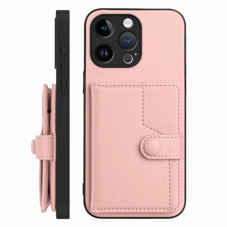 Button Card Bag RFID Anti-theft Phone Case, For iPhone 15 Pro Max, For iPhone 15 Pro, For iPhone 15 Plus, For iPhone 15, For iPhone 14 Plus, For iPhone 14, For iPhone 14 Pro, For iPhone 14 Pro Max