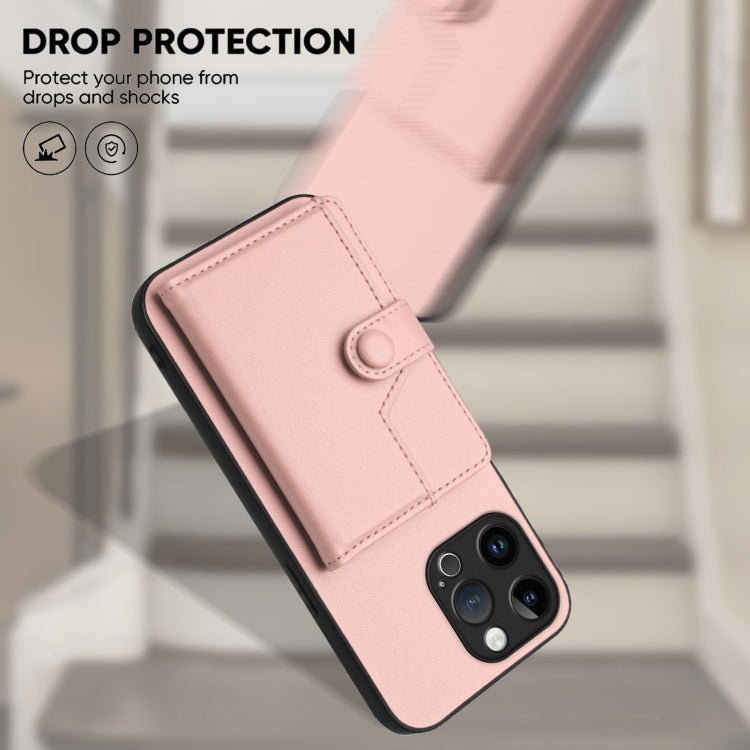 Button Card Bag RFID Anti-theft Phone Case, For iPhone 15 Pro Max, For iPhone 15 Pro, For iPhone 15 Plus, For iPhone 15, For iPhone 14 Plus, For iPhone 14, For iPhone 14 Pro, For iPhone 14 Pro Max