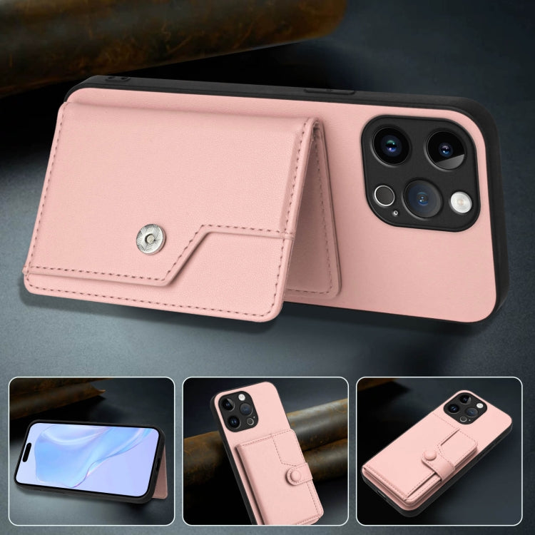 Button Card Bag RFID Anti-theft Phone Case, For iPhone 15 Pro Max, For iPhone 15 Pro, For iPhone 15 Plus, For iPhone 15, For iPhone 14 Plus, For iPhone 14, For iPhone 14 Pro, For iPhone 14 Pro Max