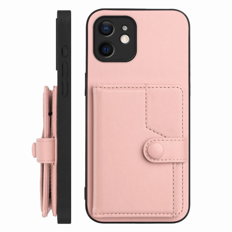 Button Card Bag RFID Anti-theft Phone Case, For iPhone 12 mini, For iPhone 11 Pro Max, For iPhone 11, For iPhone 11 Pro, For iPhone XS / X, For iPhone XR, For iPhone XS Max, For iPhone 8 Plus / 7 Plus