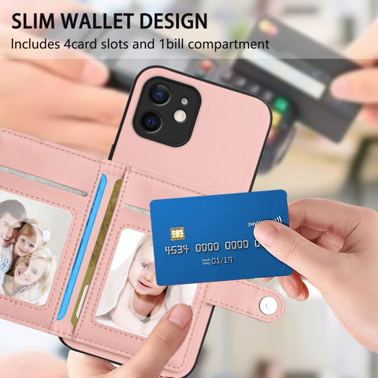 Button Card Bag RFID Anti-theft Phone Case, For iPhone 12 mini, For iPhone 11 Pro Max, For iPhone 11, For iPhone 11 Pro, For iPhone XS / X, For iPhone XR, For iPhone XS Max, For iPhone 8 Plus / 7 Plus
