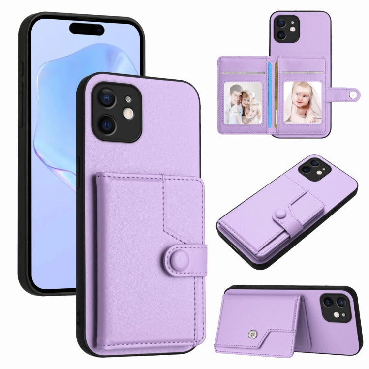 Button Card Bag RFID Anti-theft Phone Case, For iPhone 12 mini, For iPhone 11 Pro Max, For iPhone 11, For iPhone 11 Pro, For iPhone XS / X, For iPhone XR, For iPhone XS Max, For iPhone 8 Plus / 7 Plus