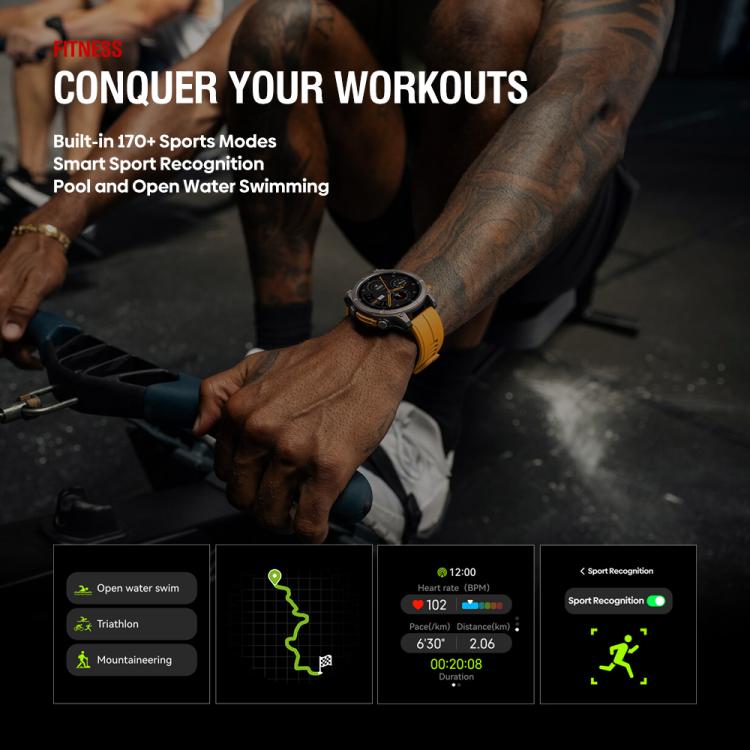 Zeblaze Stratos 4 Rugged Outdoor GPS Smart Watch 1.43 inch Screen 5 ATM & IP69K